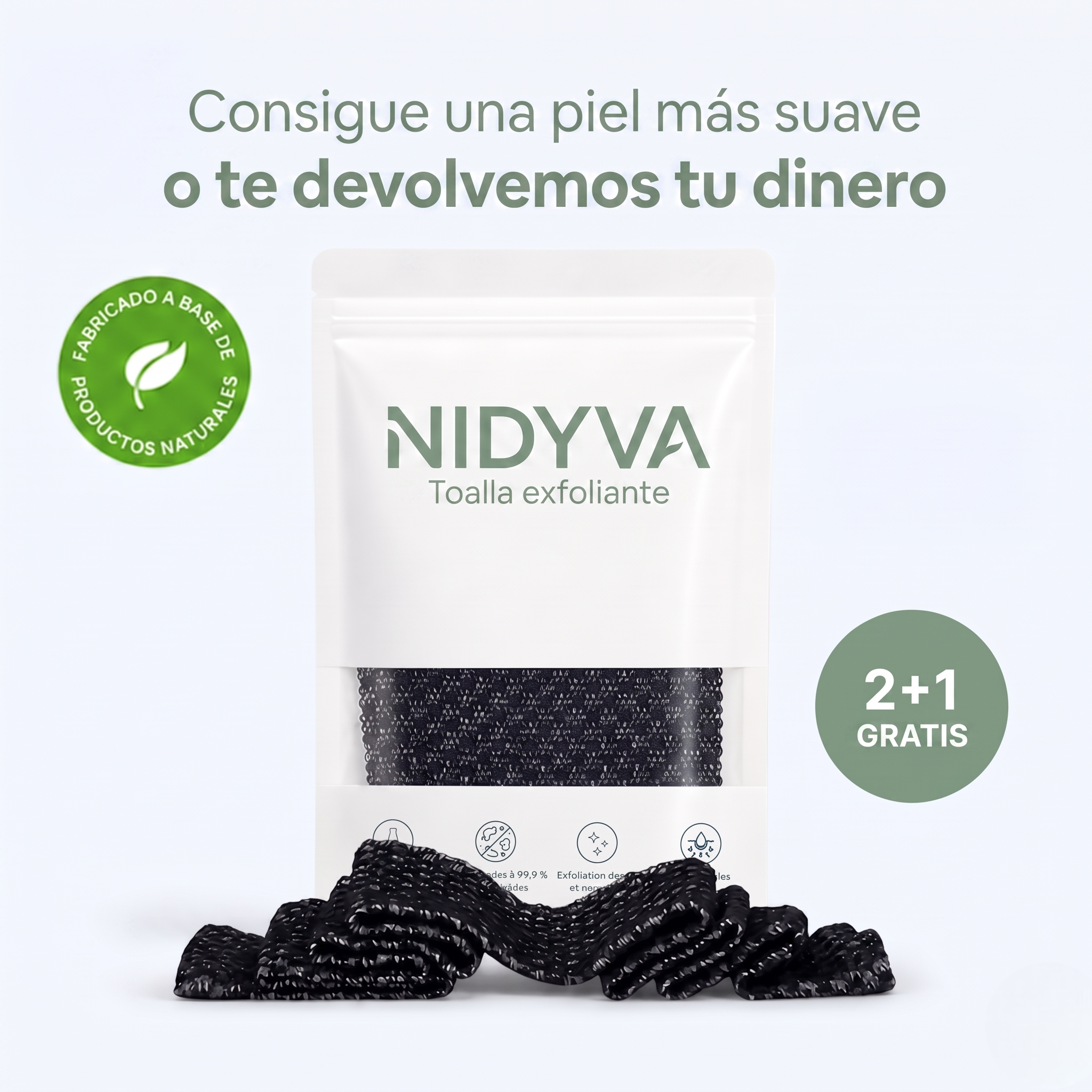 Toalla de ducha exfoliante antibacteriana Nidyva