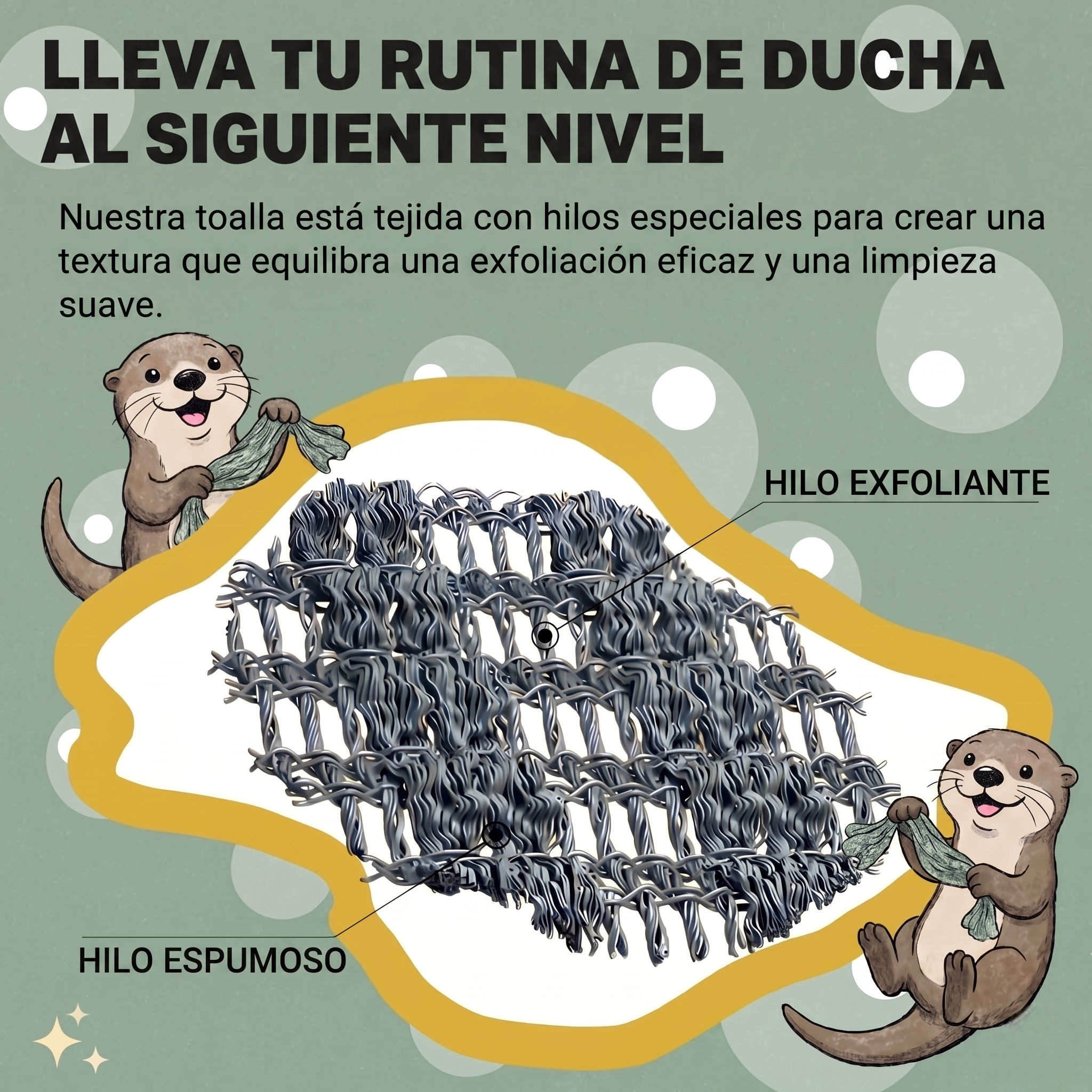 Toalla de ducha exfoliante antibacteriana Nidyva