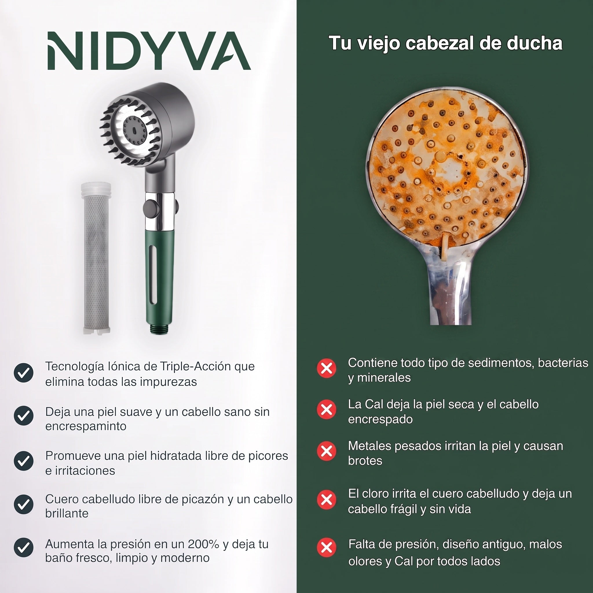 Cabezal de Ducha Filtrante Nidyva