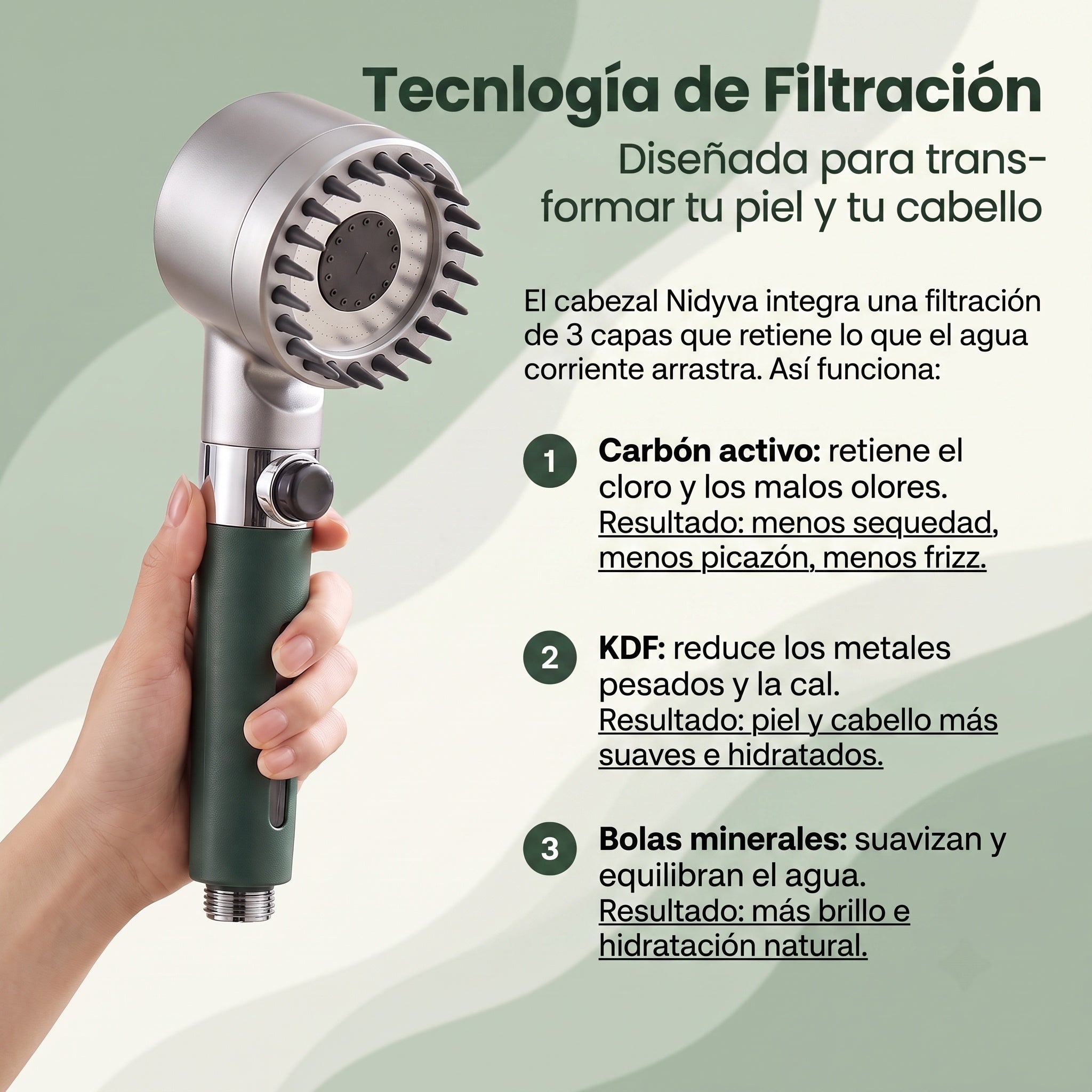 Cabezal de Ducha Filtrante Nidyva